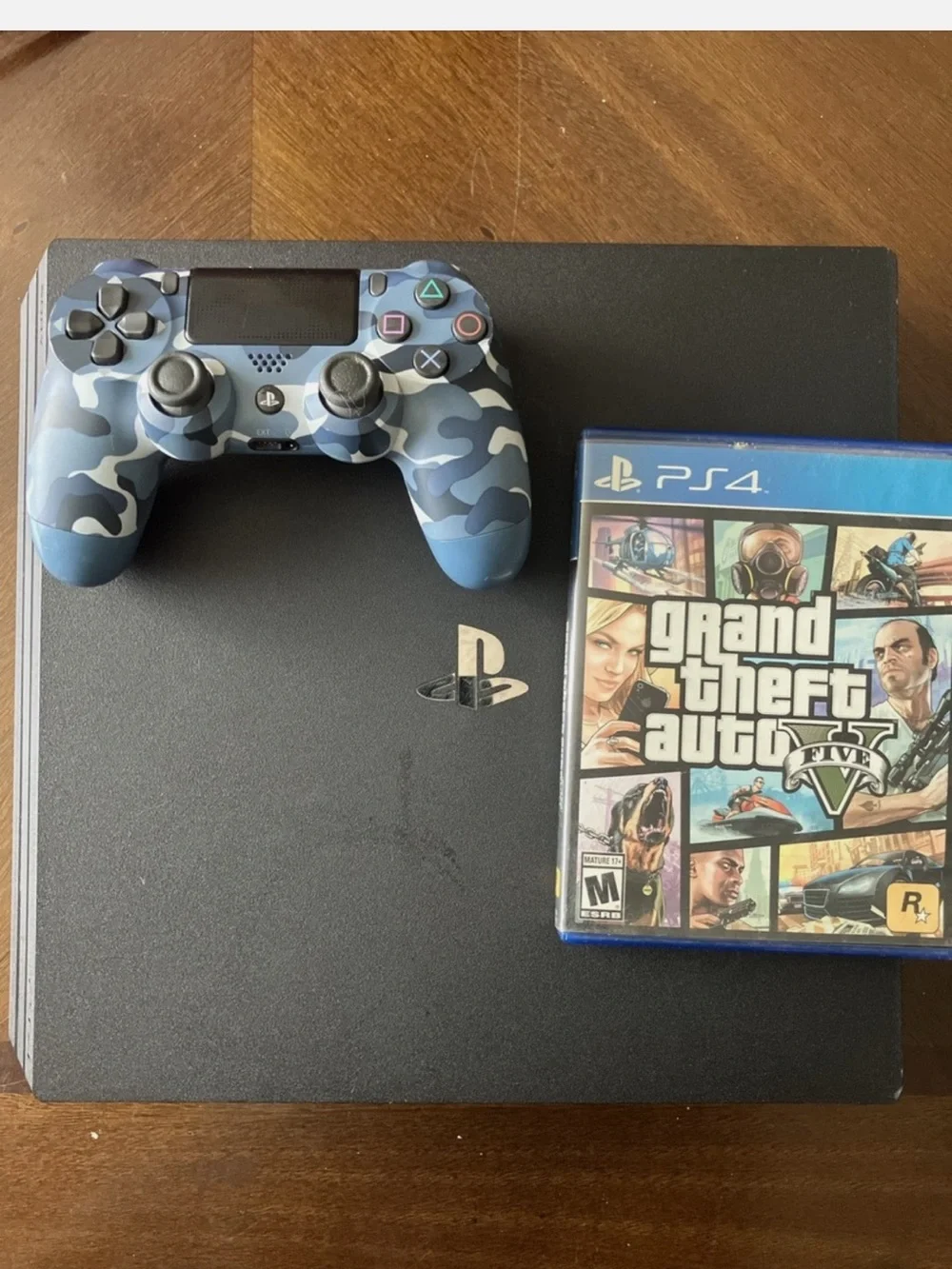 PlayStation 4 Pro 1TB GTA V with 1 Controller Power and HDMI Cables. Tested